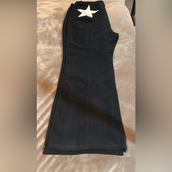 Nasty Gal Corduroy High Waisted Flare Star Bum Pants - Black - Size 14 - Picture 2 of 3